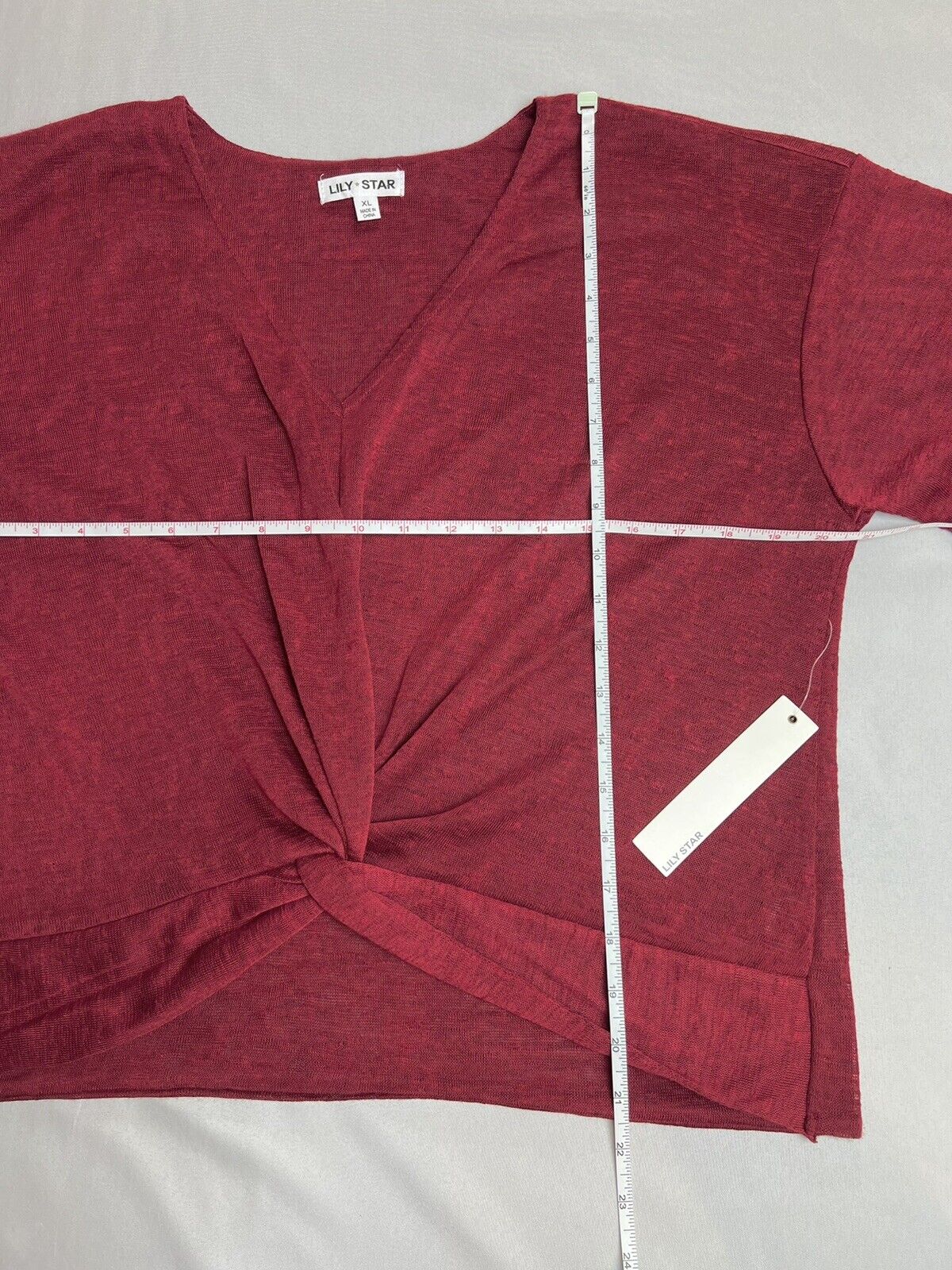 Lily Star Women's Burgundy Blouse Sz XL Marron Top