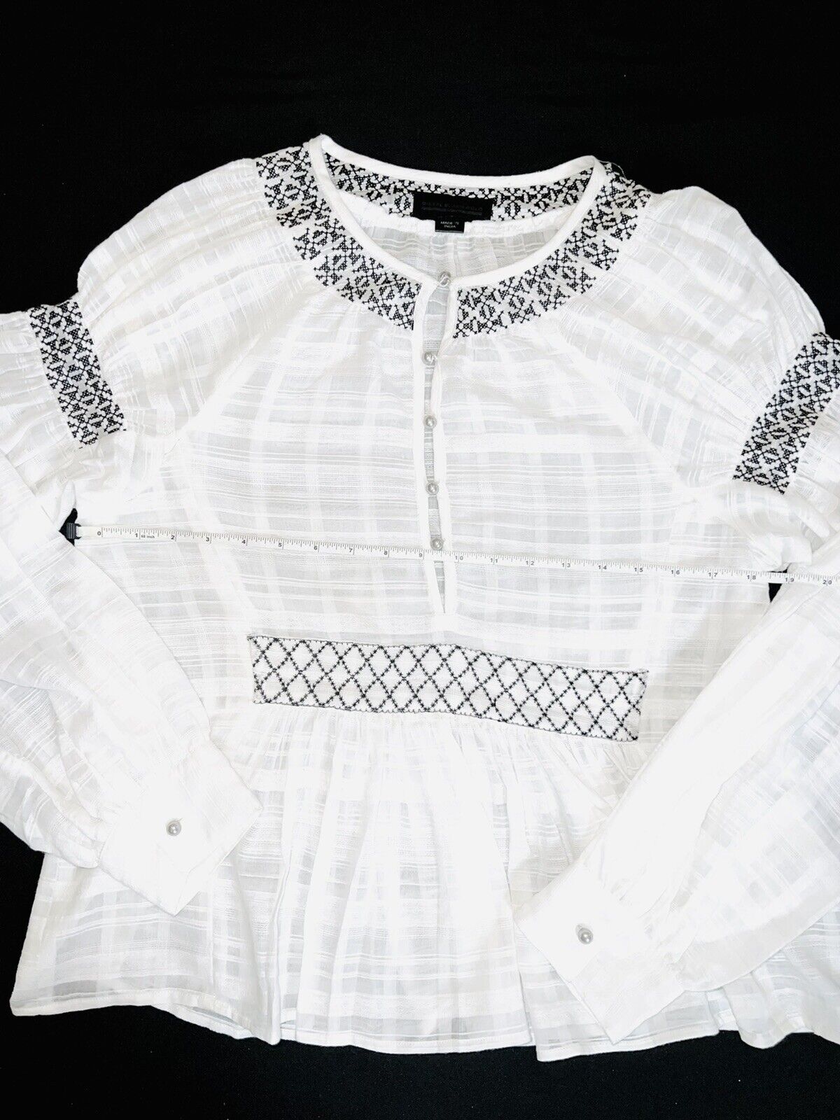 Diesel Black Gold Women’s Blouse Long Sleeves White Size L Retail $350 Top