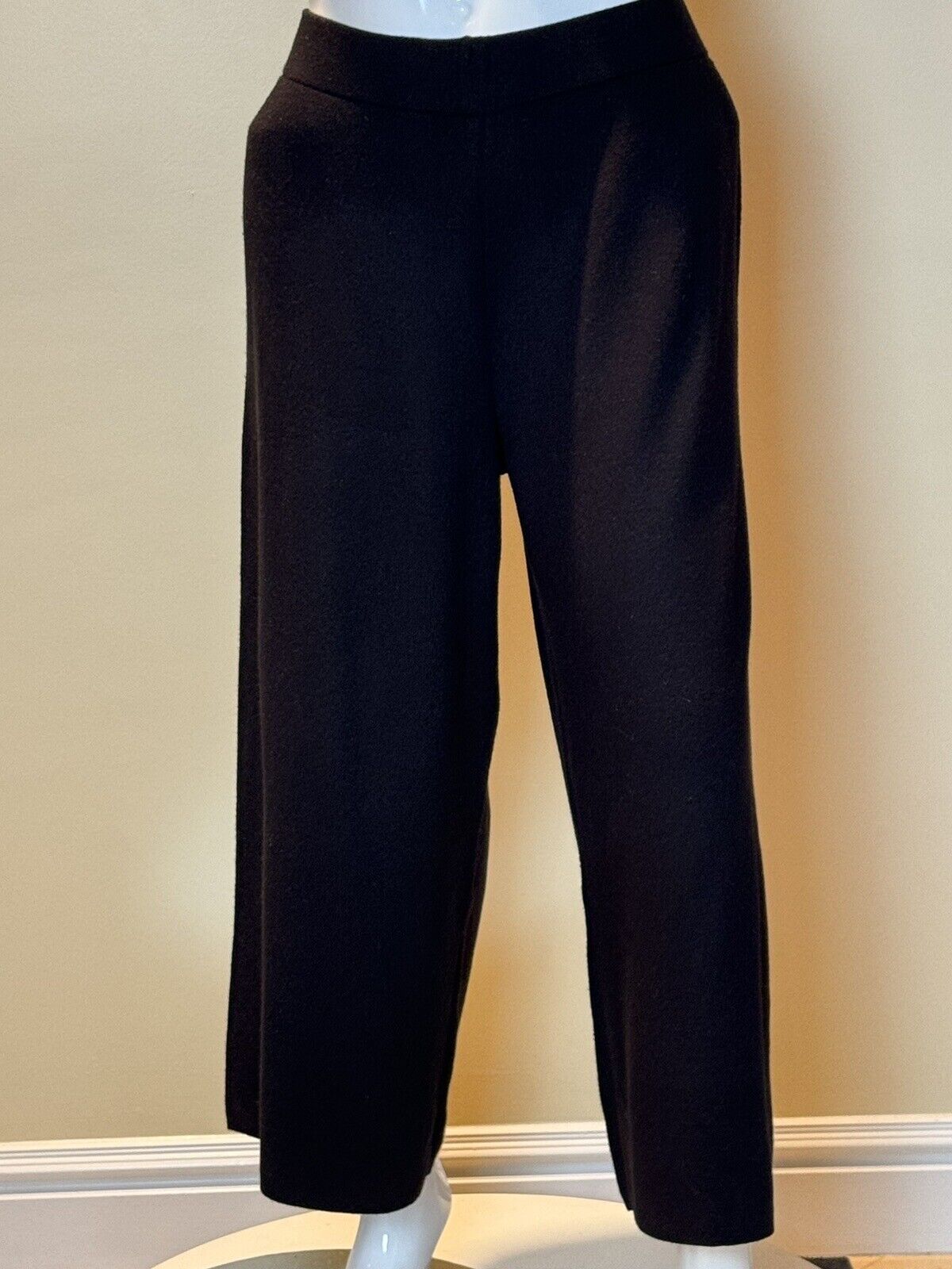 Nine West Side Stripe Pull on Wide Leg Pants Womens 3X Plaid Stretch (64)