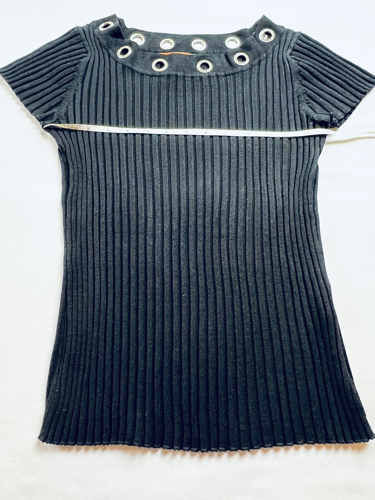 Belldini Women's Sweater Blouse Top Sz M Shirt Black W Crystal