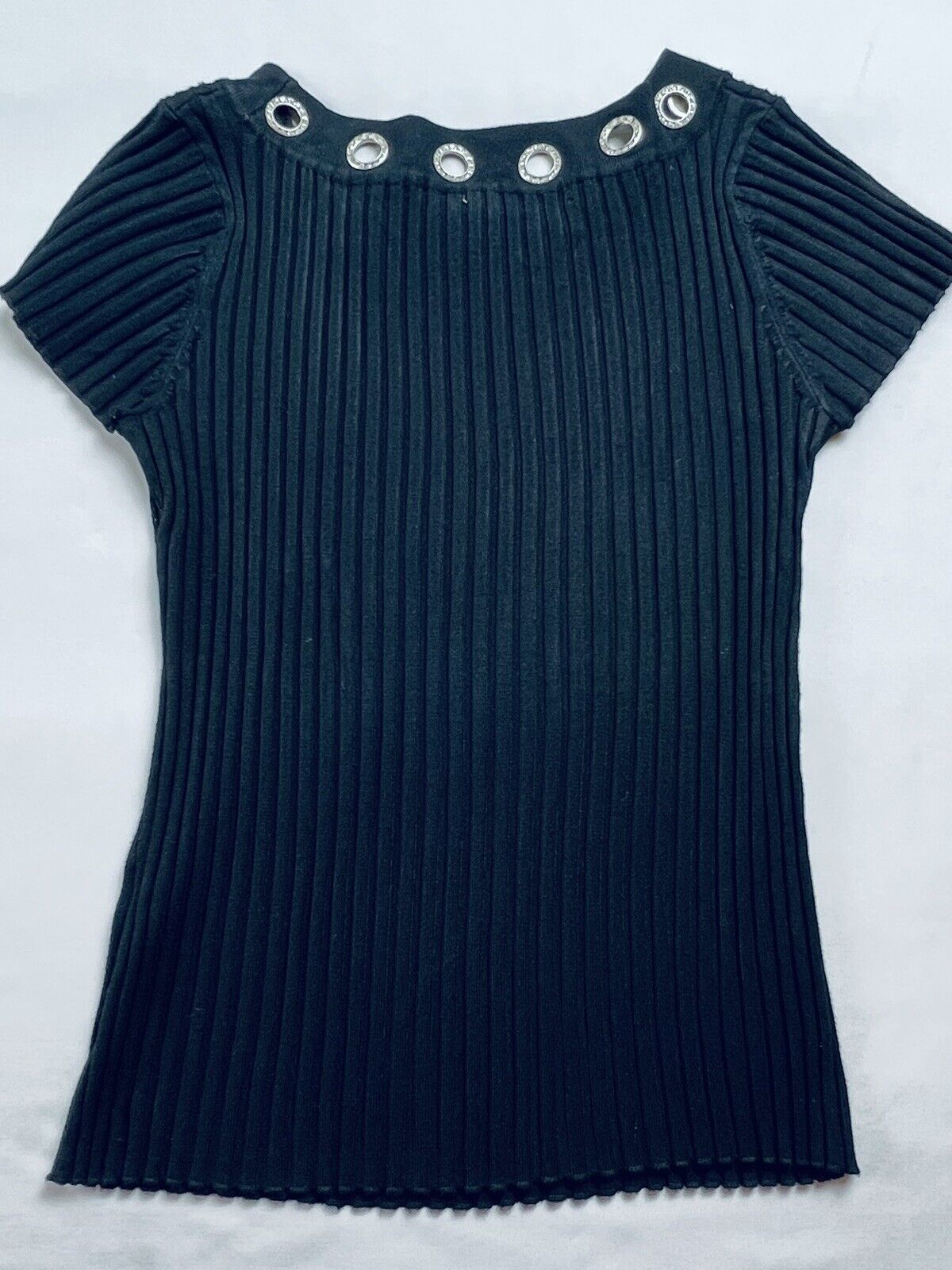Belldini Women's Sweater Blouse Top Sz M Shirt Black W Crystal