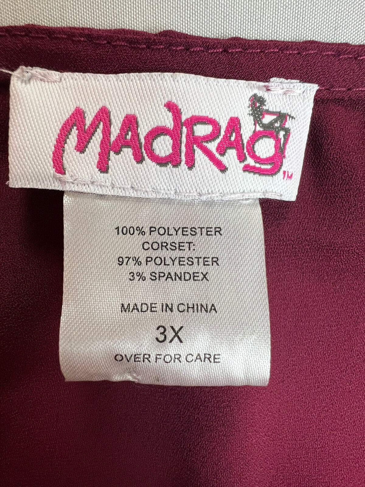 Madrag Women Size 3X Burgundy Top Long Sleeve Marron Blouse