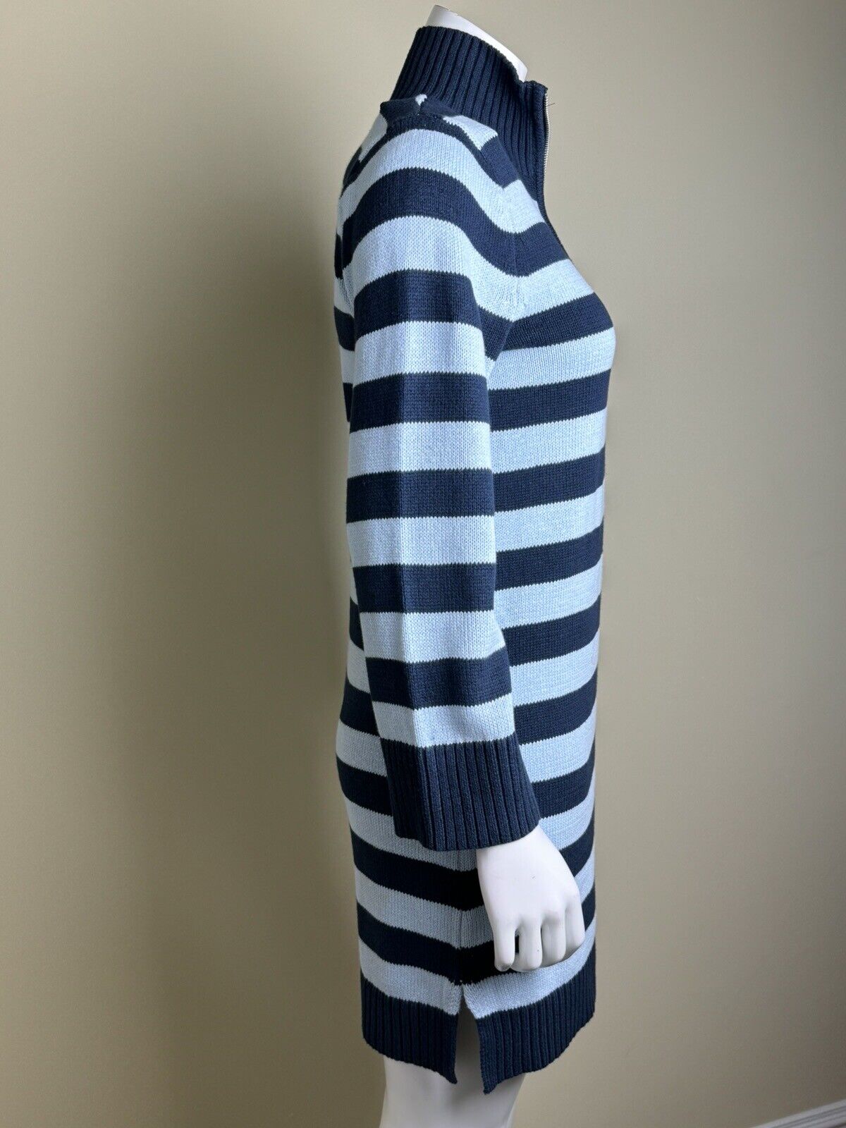Free Assembly Women’s Knit Blue Dress Long Sleeve Sz M. (61)
