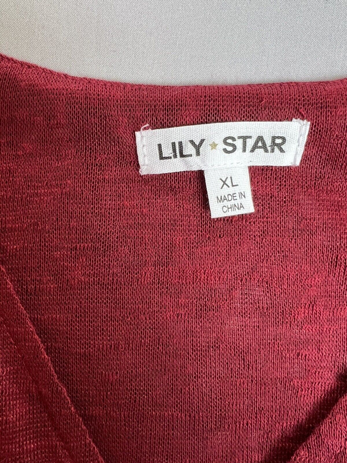Lily Star Women's Burgundy Blouse Sz XL Marron Top