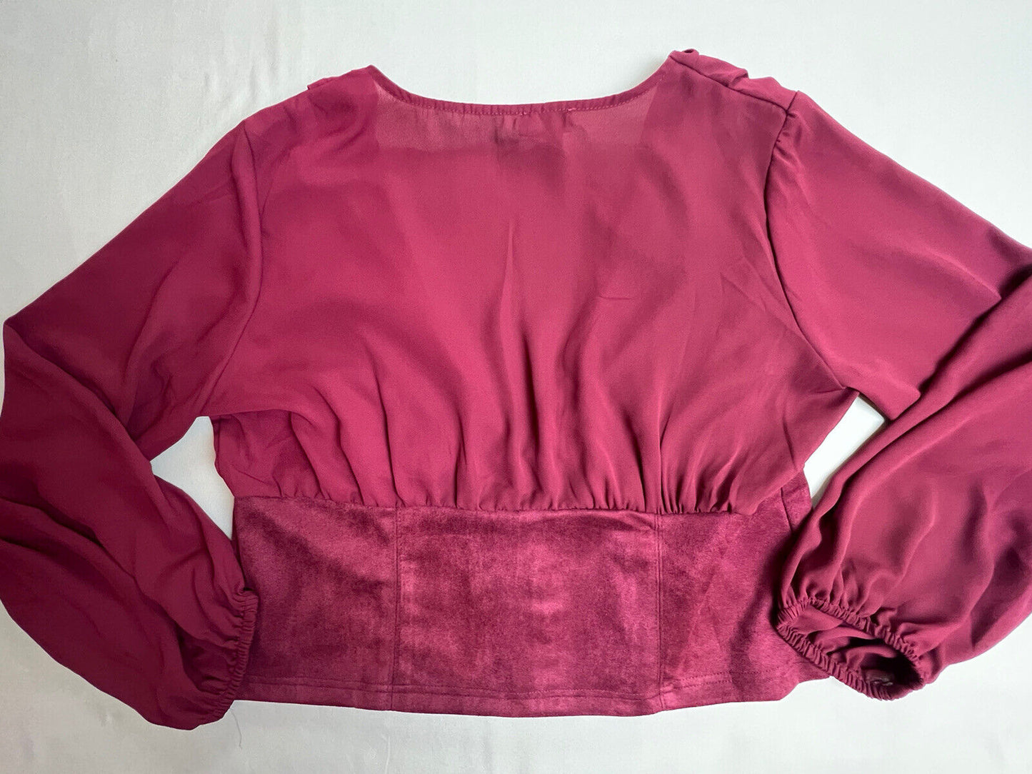 Madrag Women Size 3X Burgundy Top Long Sleeve Marron Blouse