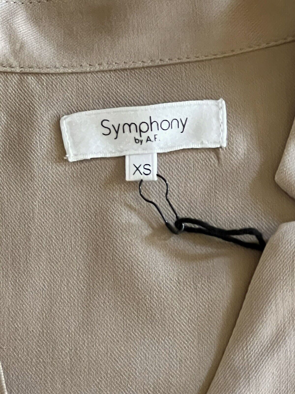 Symphony by A.F. Women’s Blouse Beige Sz XS $178 Retail