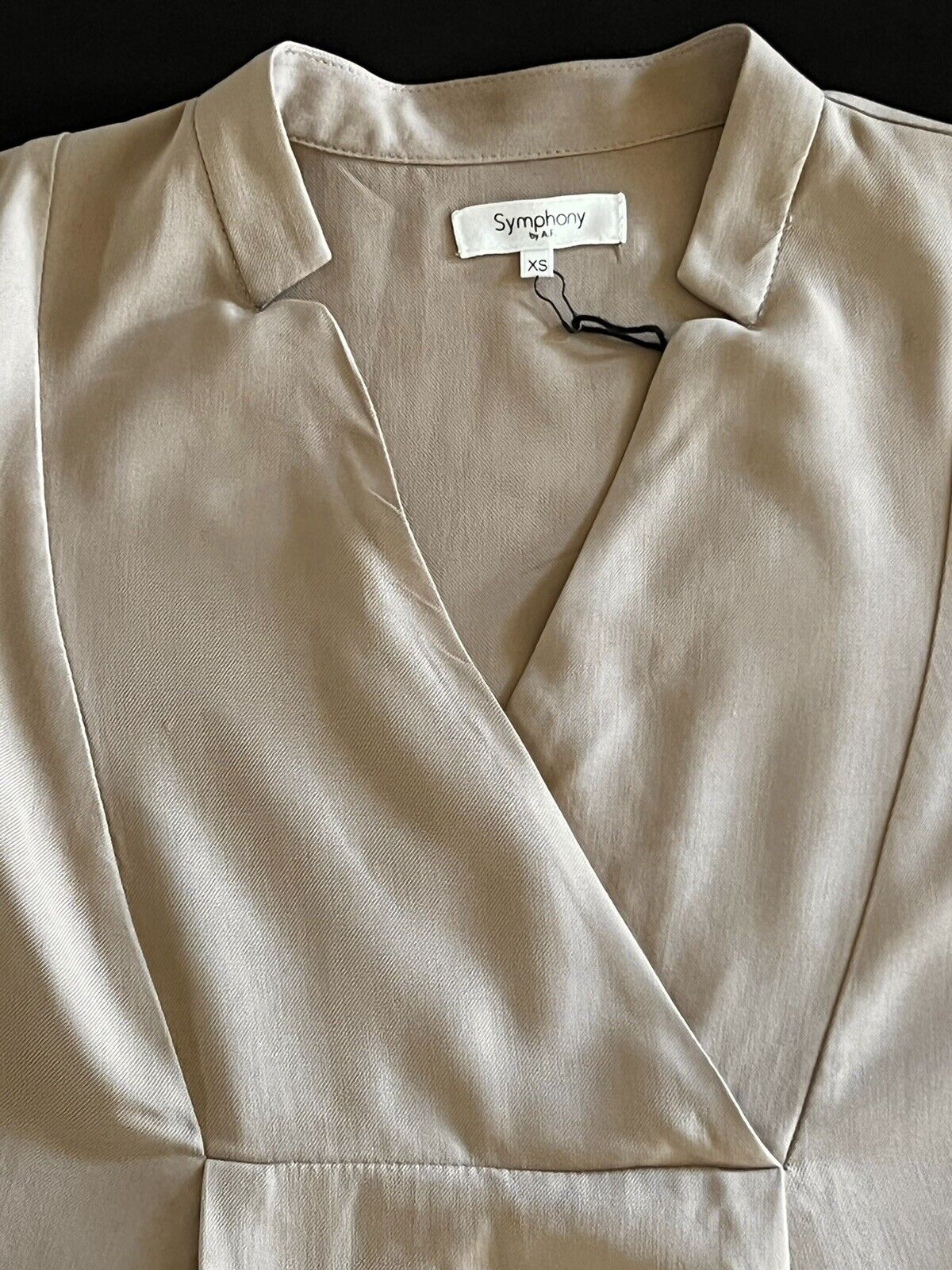 Symphony by A.F. Women’s Blouse Beige Sz XS $178 Retail