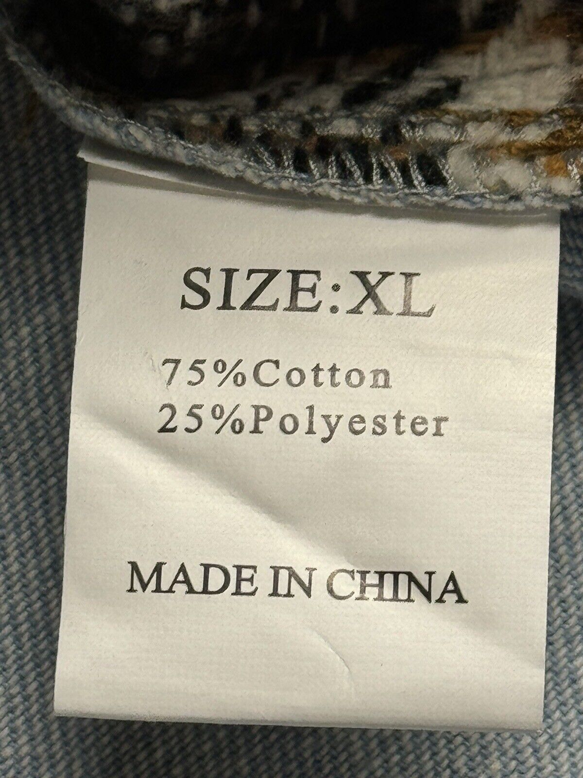 Women's Denim Jacket Long-sleeved Plaid Button-down Shirt Top Sz XL. (61)