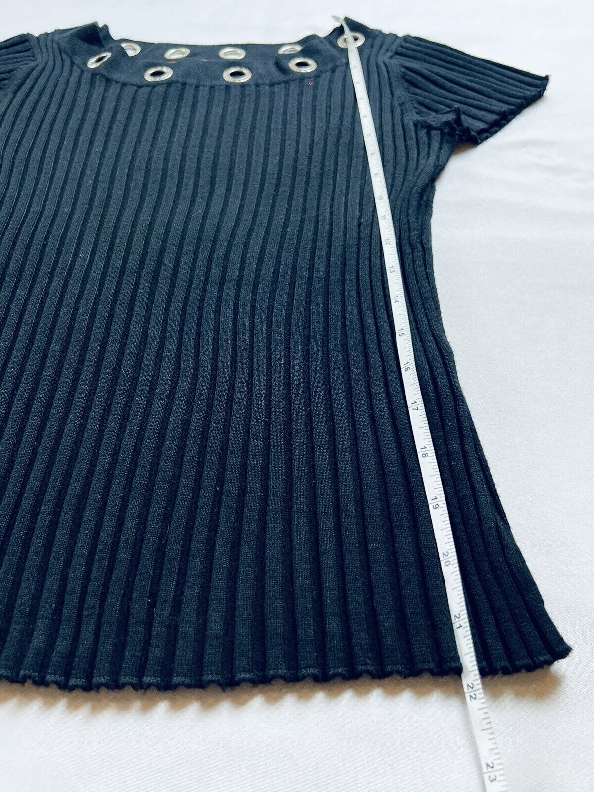 Belldini Women's Sweater Blouse Top Sz M Shirt Black W Crystal