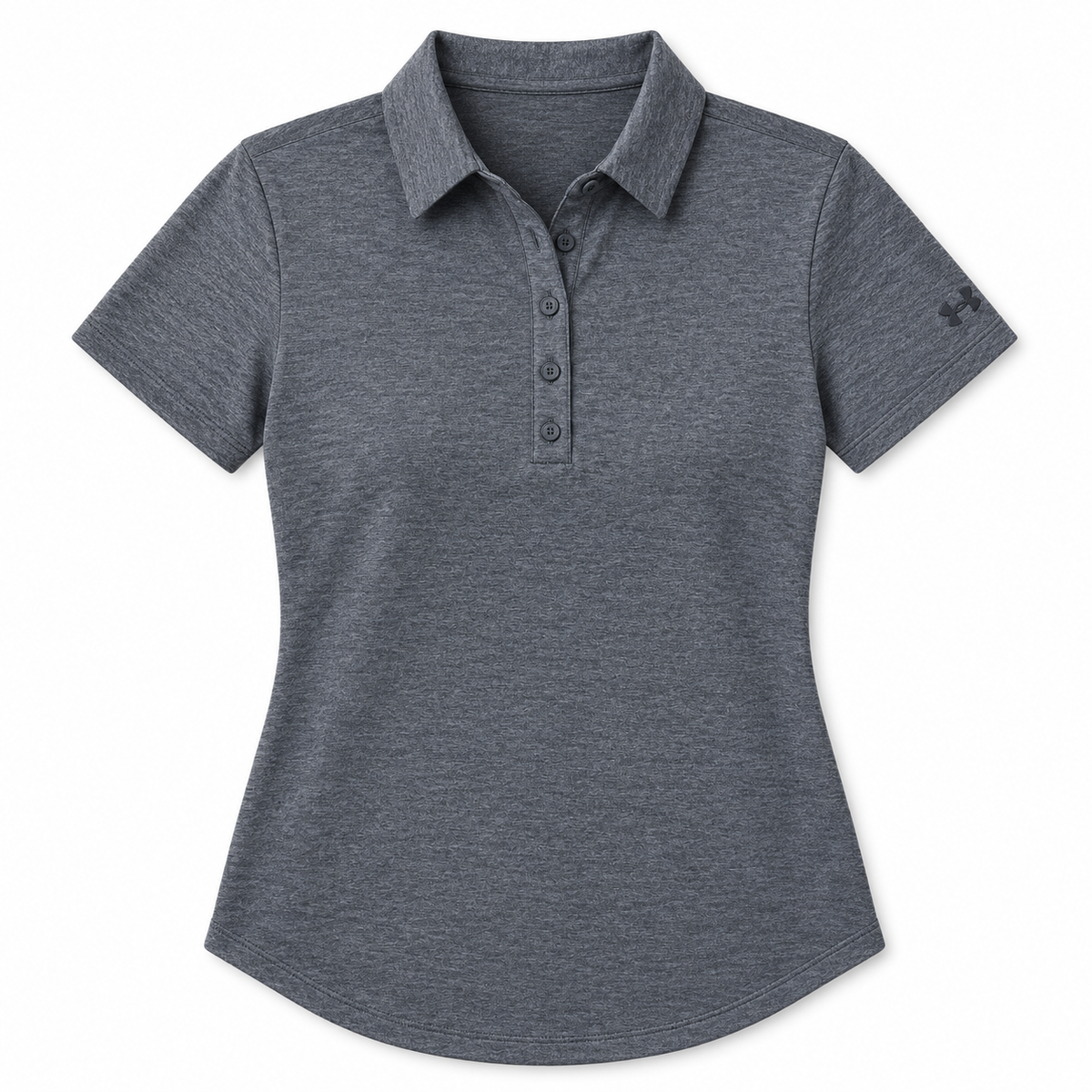 Under Armour women's pitch grey golf polo size M front flat lay