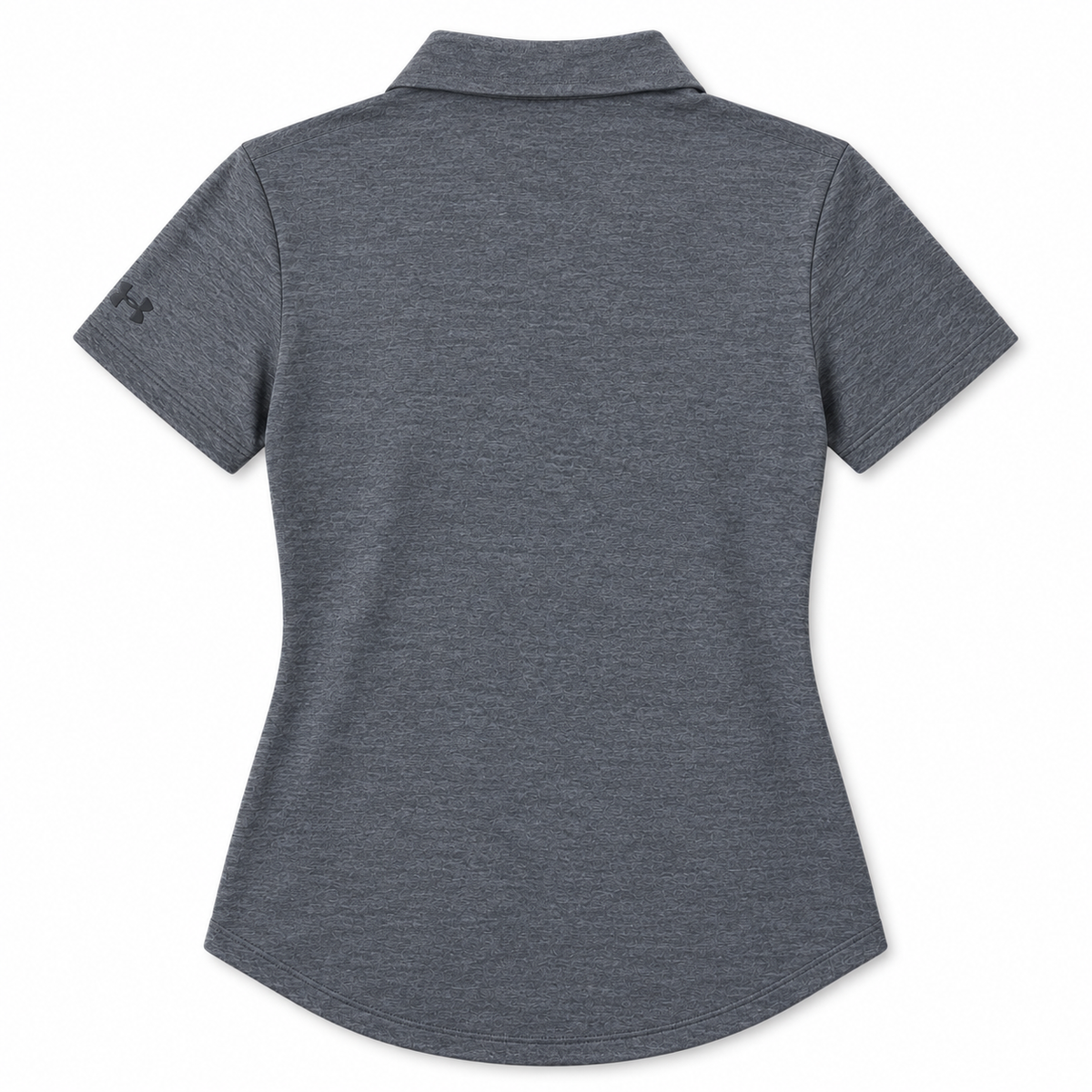 Under Armour women's pitch grey golf polo size M back flat lay