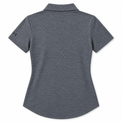 Under Armour women's pitch grey golf polo size M back flat lay