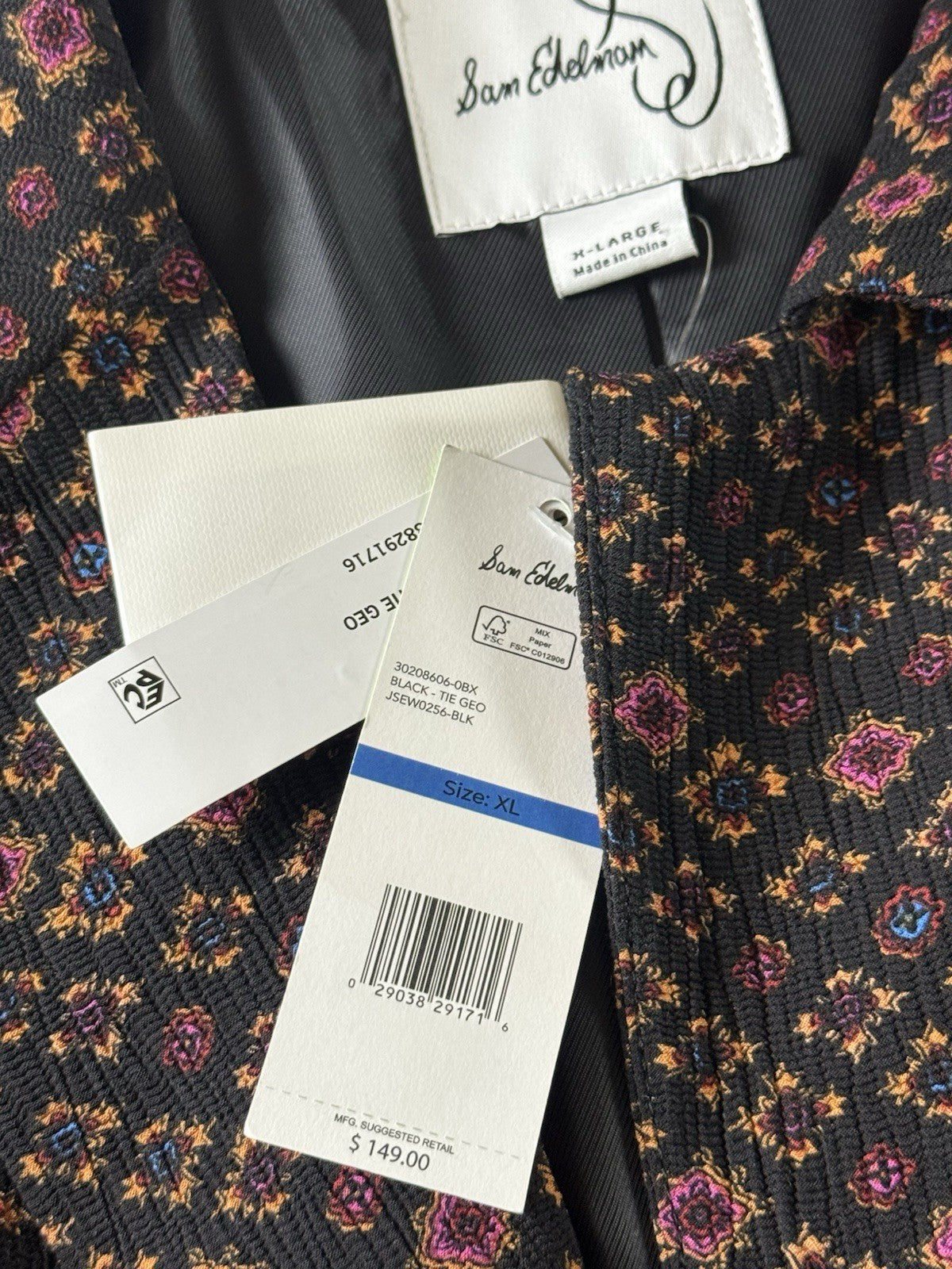 $149 Sam Edelman Women's Black Floral Blazer Sz XL.        (B.171)