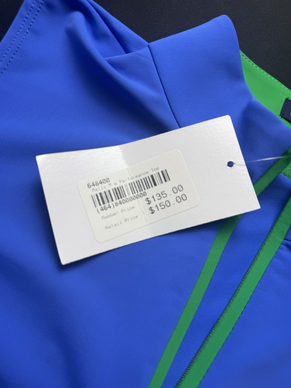 Melly M Blue White Delray 1/4 Zip Sleeveless Golf Tennis Top Size L.  (B.159/1)