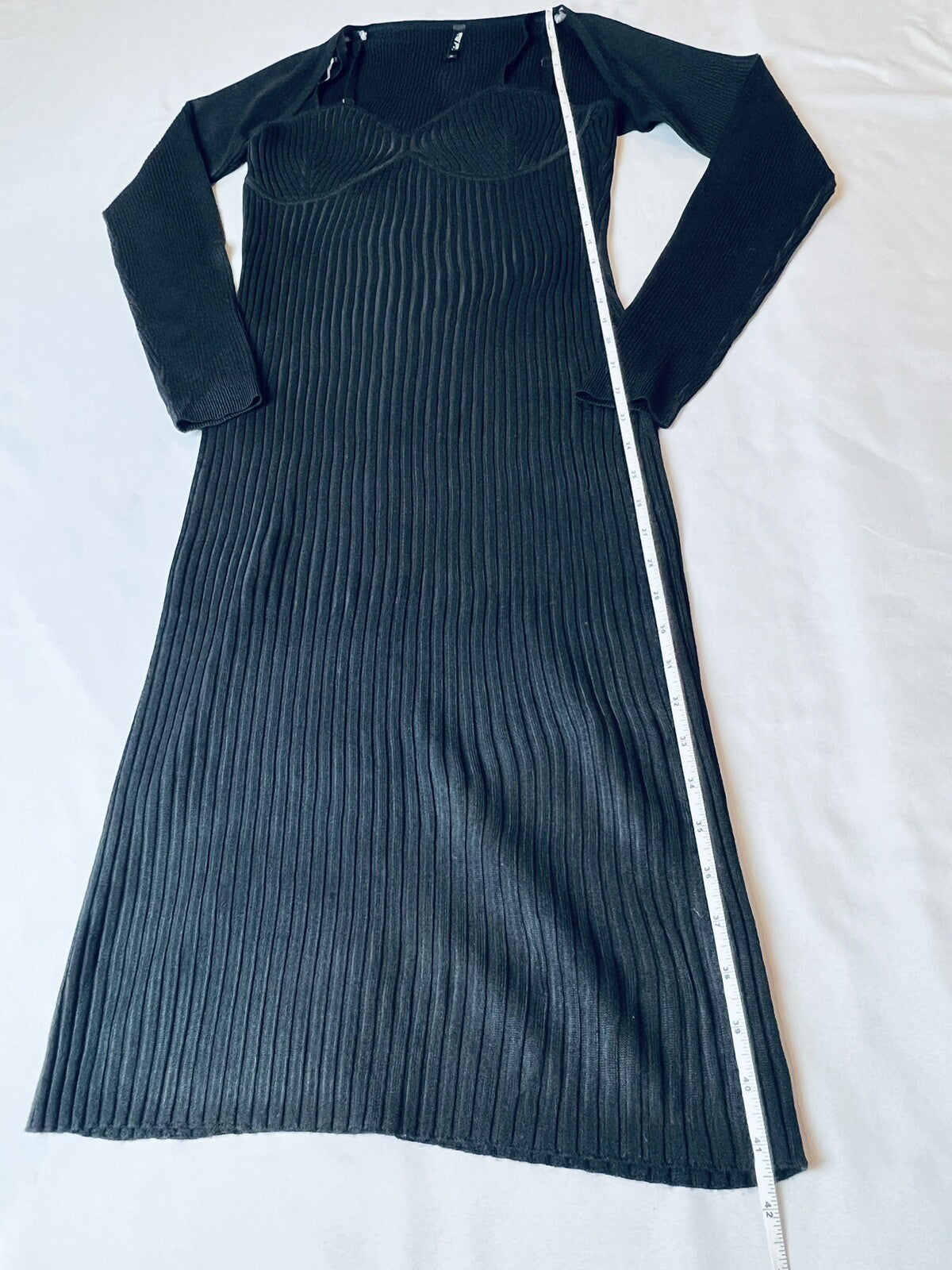 Cool Attitude Women's Black Bodycon Knit Sweater Dress Sz L