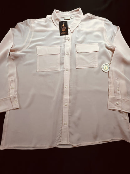 Spartina 449 Women's Renee Silk Blouse Peach Pink Size L - product photo 1