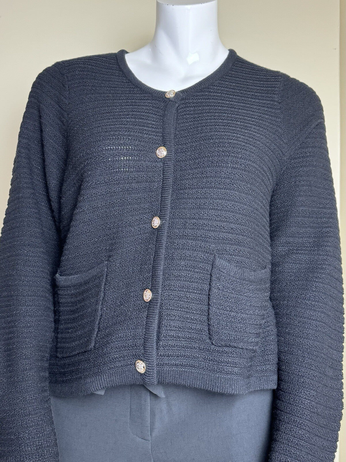 $128 NANETTE LEPORE Women’s Black Tweed Jacket Sz XL    (B.94)