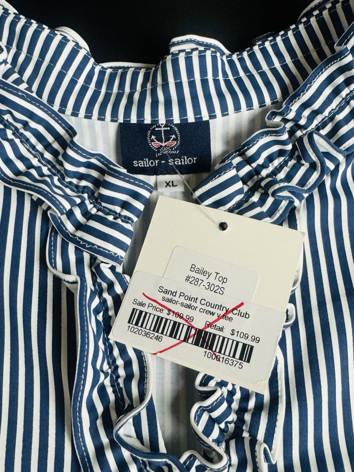 $109 Sailor-Sailor Women’s Golf Tennis Blouse Size XL    (B.180)
