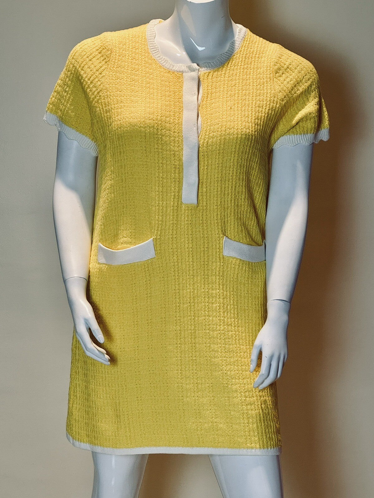 Free Assembly Women’s Tweed Yellow Dress Sz L (67)