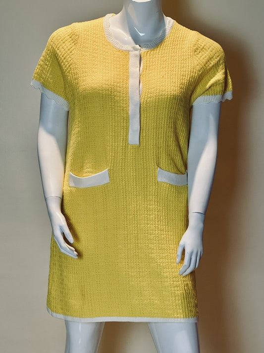 Free Assembly Women’s Tweed Yellow Dress Sz L (67)