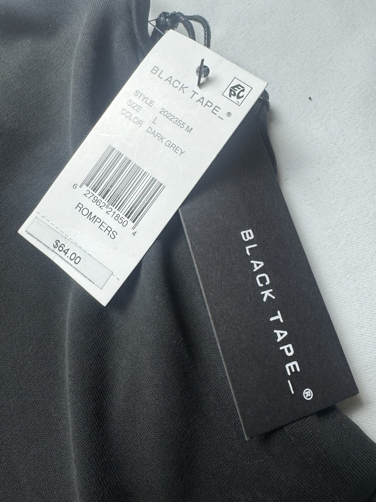 BLACK TAPE Women's Dark Grey Spaghetti Strap Pull-On Romper SZ L (B.145)