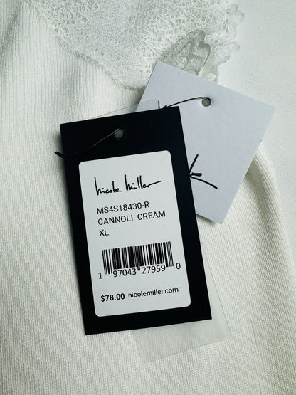 $78 Nicole Miller Women’s Cream Blouse Top Sz XL   (B.104)