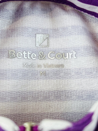 Bette & Court Women’s Golf Sweatshirt Sz M Purple White Stripes Long Sleeve