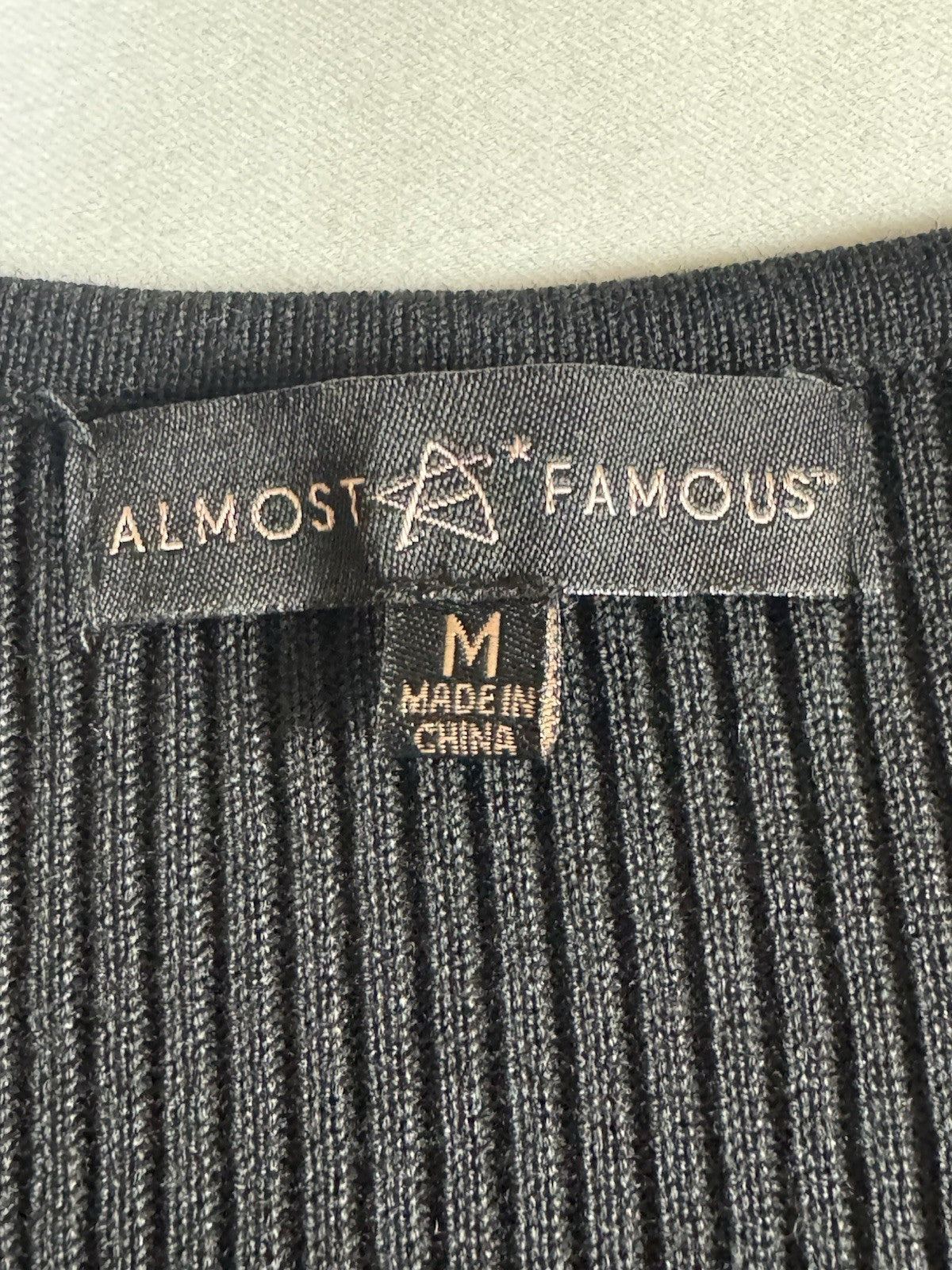 Almost Famous Women's Black Knit Dress Sz M        (B.183)
