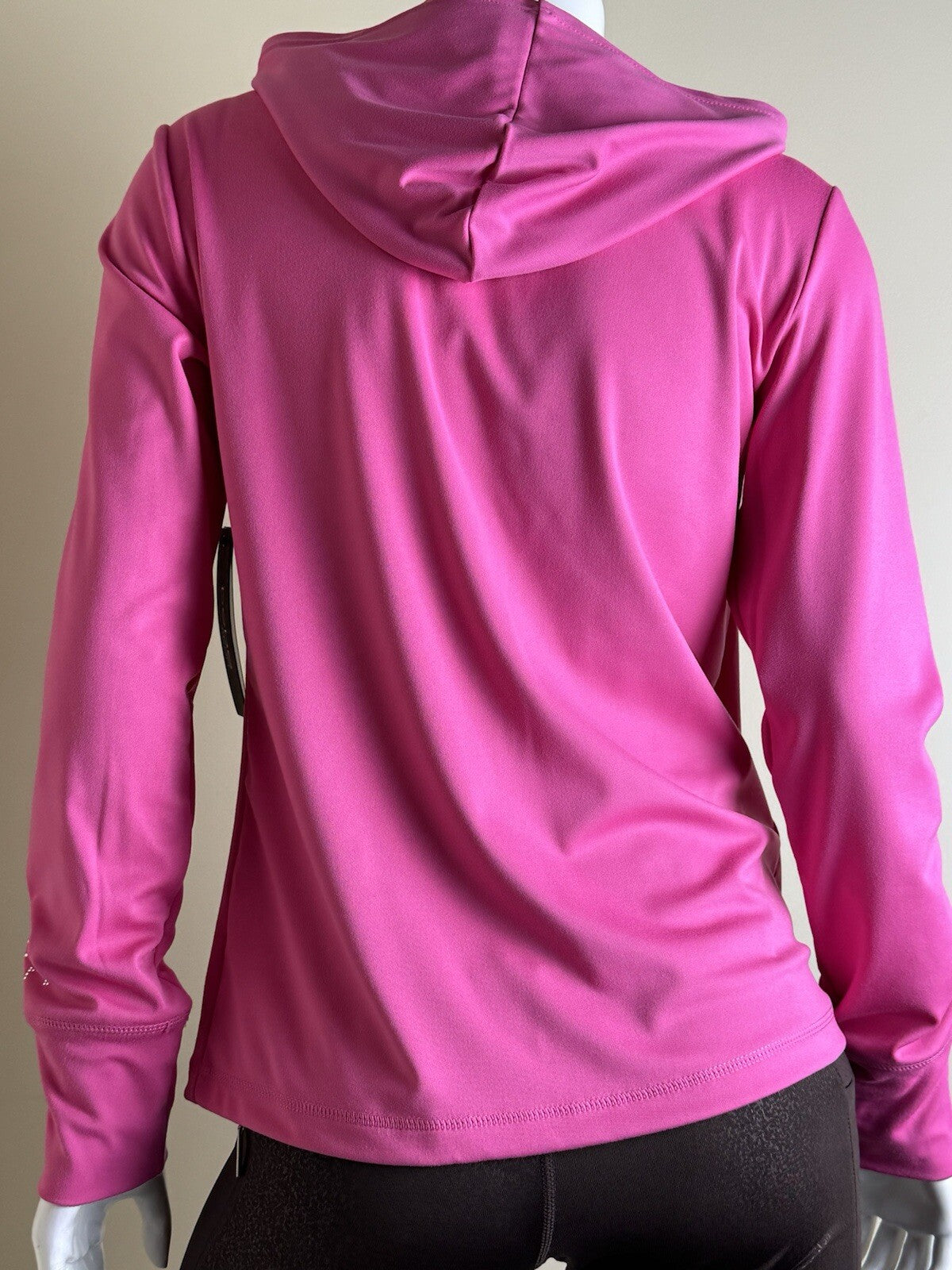 $99 Bebe Hoodie Rhinestone Hot Pink Jacket. Sz M.   (B.85)