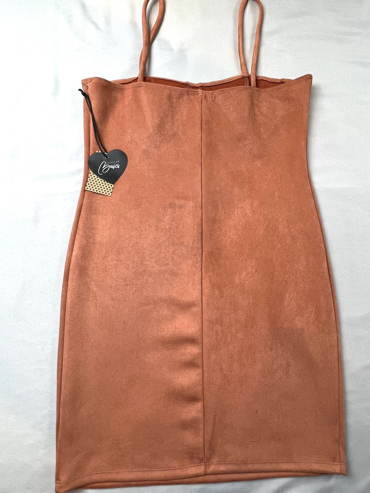 POPULAR BASICS Women’s Velvet Orange Copper DRESS Sz XL