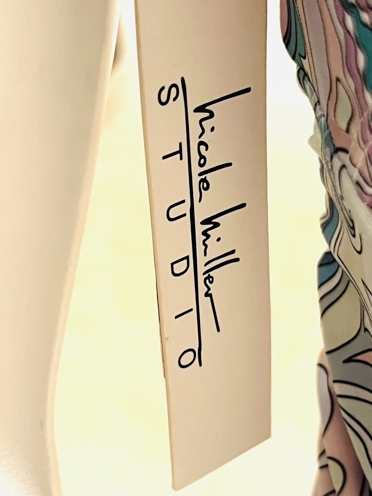 $98 Nicole Miller One Pc Swimsuit Paisley Print Sz S Blue Gray