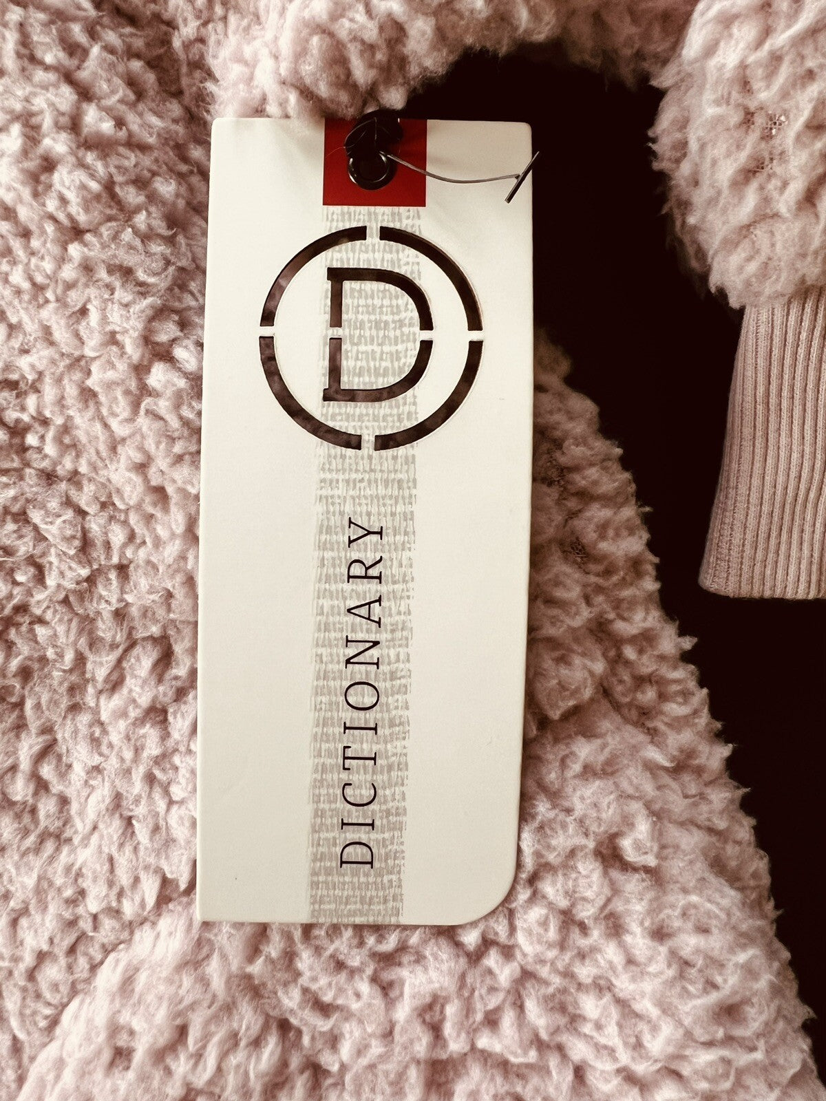 Dictionary Women’s Big Fluffy Sweater Sz L Pink NEW