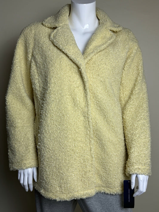 French Connection Yellow Teddy Coat Size XL. (B.90)