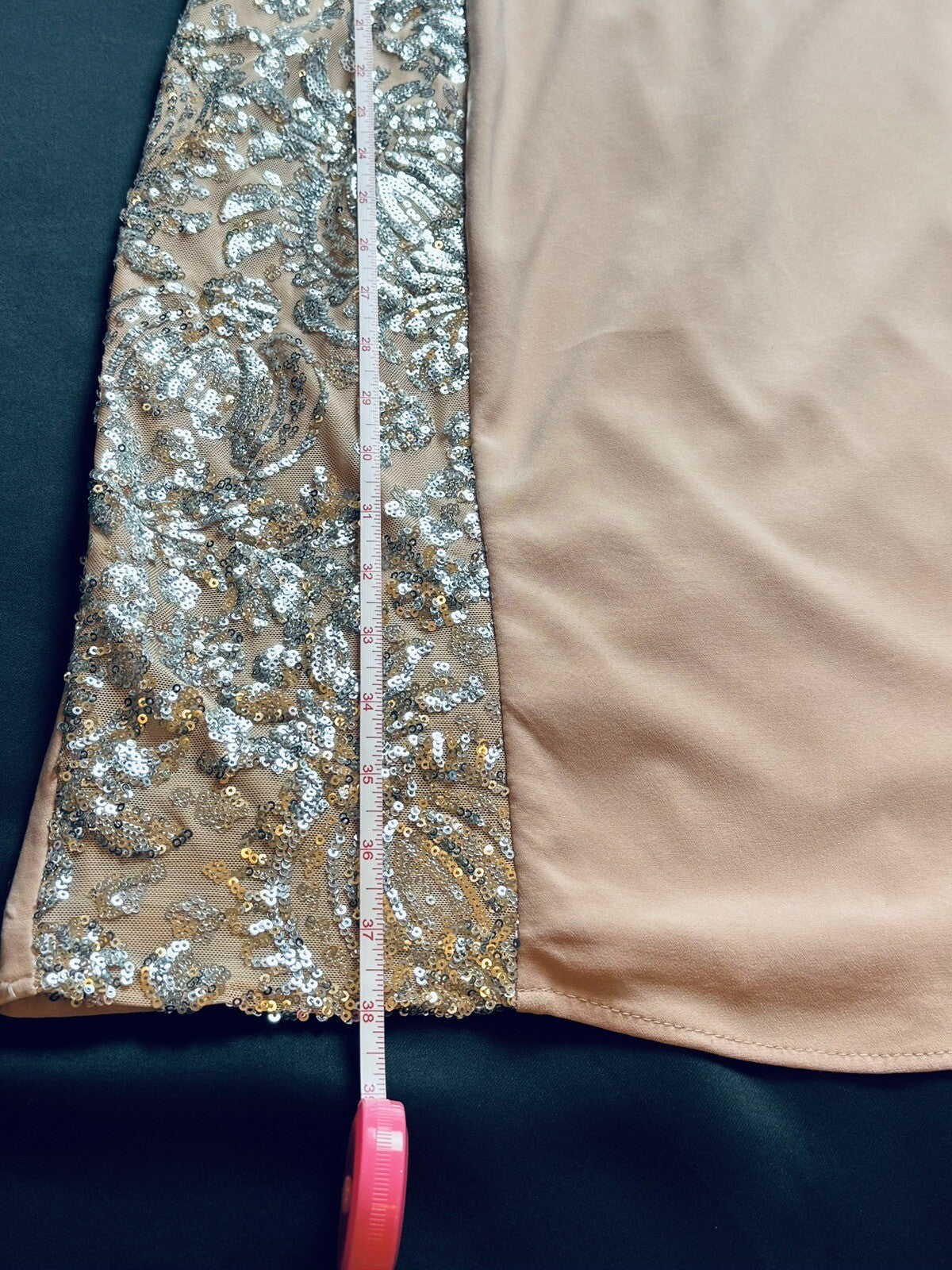 R&M Richard Knee-Length Sheath Dress w/Sheer Inserts Sequins Sz 10 (B.52)