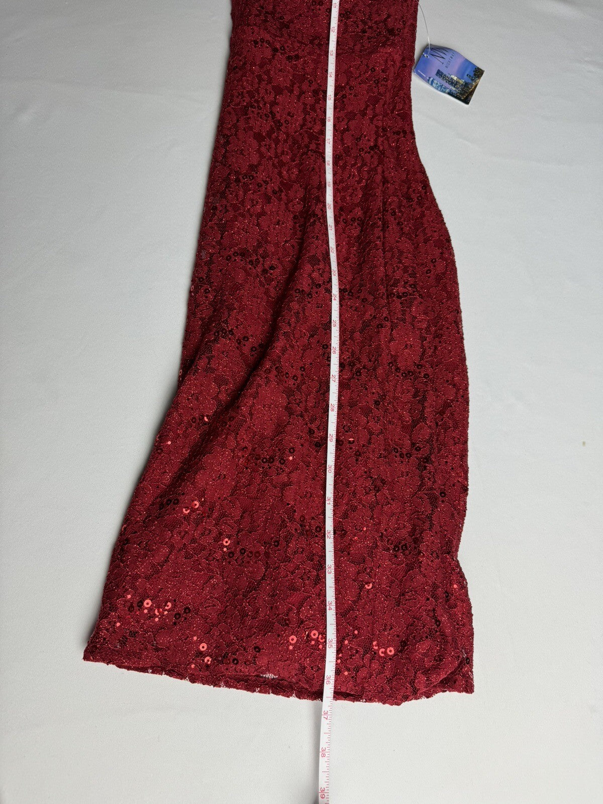 NY Nightway Women's Red Sequined Lace Cocktail Dress Sz 6 (71)