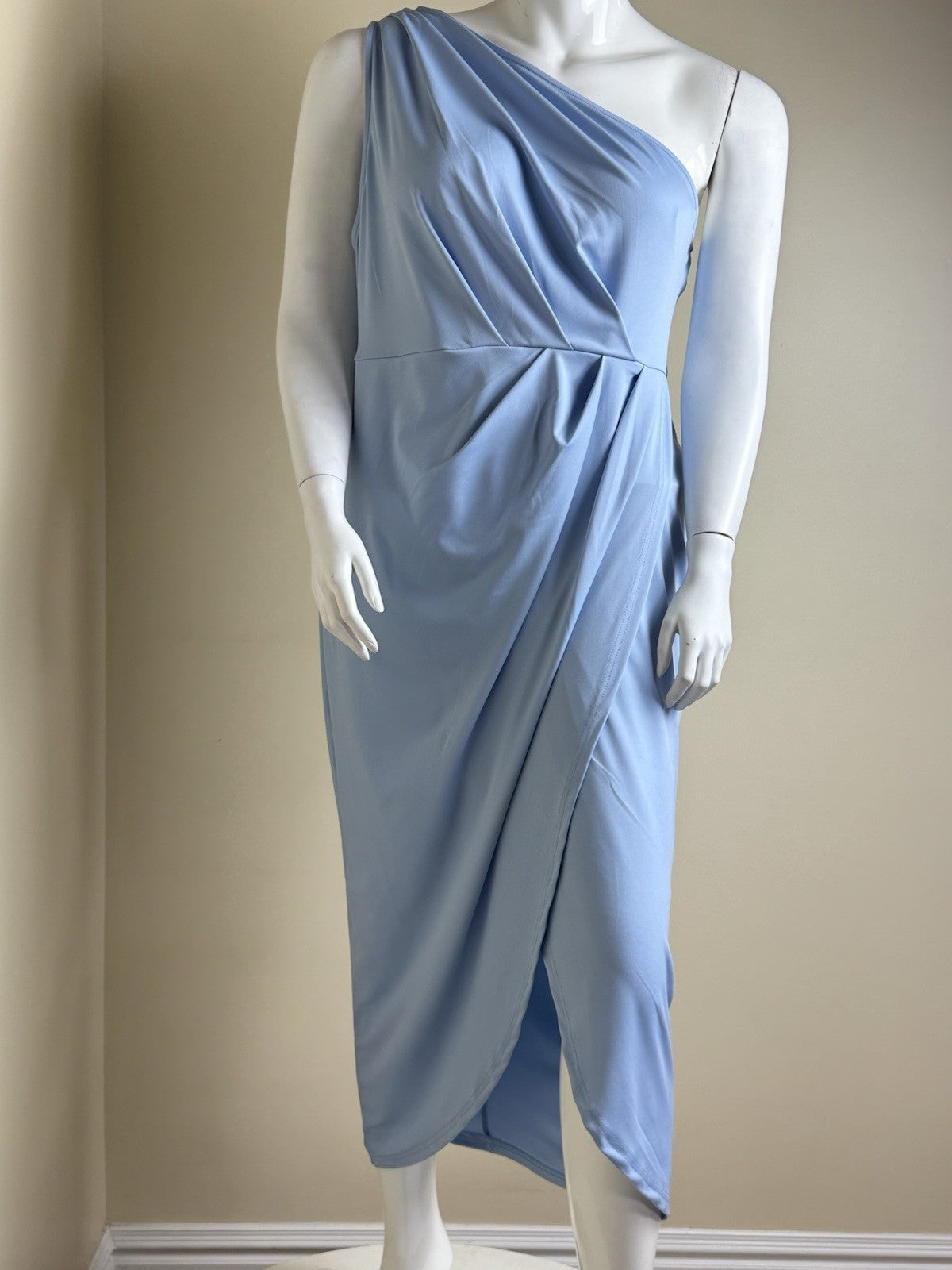 MakeMeChic Women's One Shoulder Blue Dress Sz 3XL. (B.177)