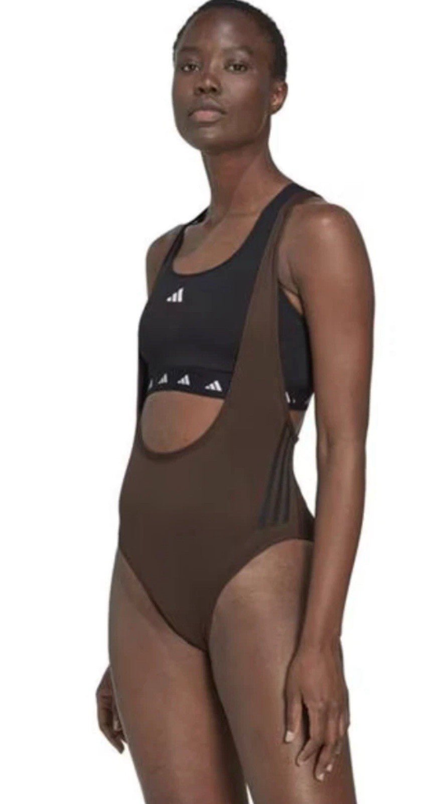 $80 Adidas Leotard Training Suit Train Icons Stripes One Pc Size S.     (B.184)