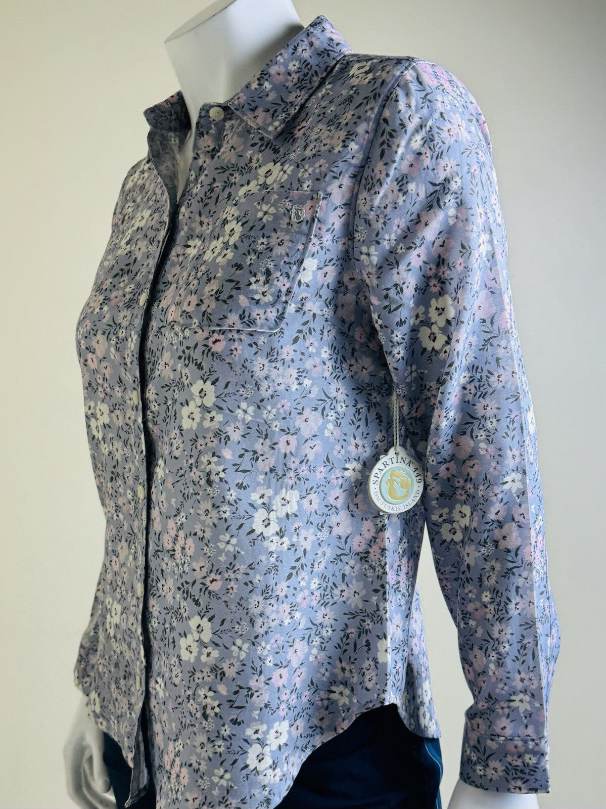 $128 Spartina 449 Women’s Top Golf Long Sleeve Shirt Sz S (B.120)