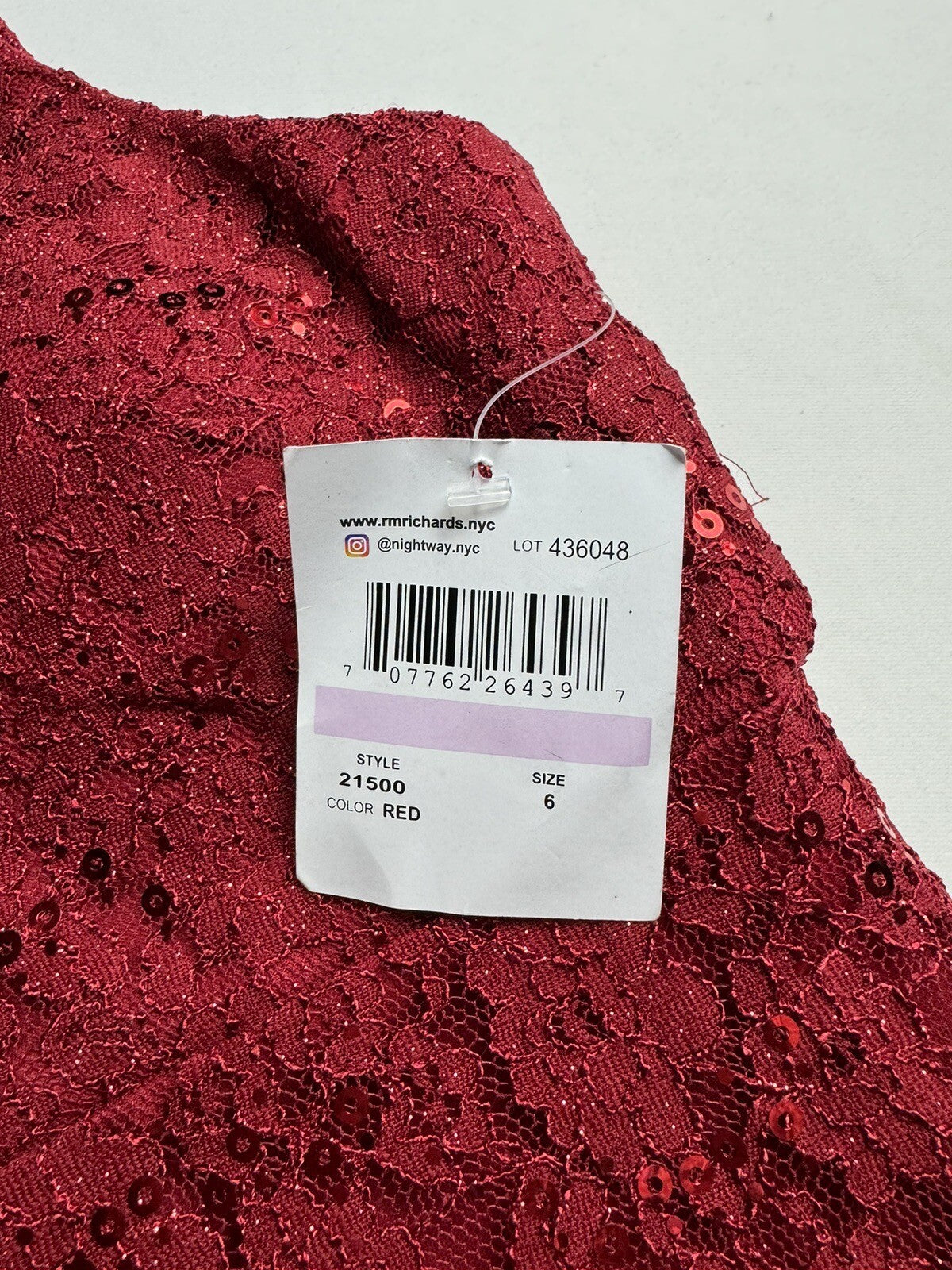 NY Nightway Women's Red Sequined Lace Cocktail Dress Sz 6 (71)