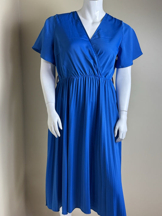 BTFBM Women's Pleaded Royal Blue Dress Sz XL     (B.99)