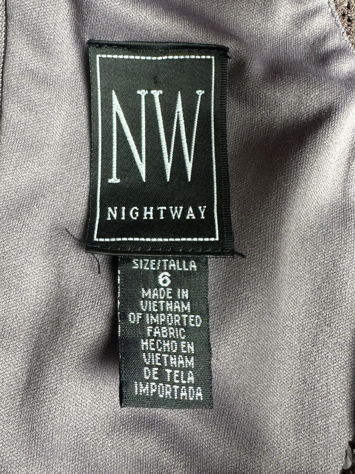 NW Nightway Women's Sequined Lace Cocktail Dress Sz 6     (B.96)
