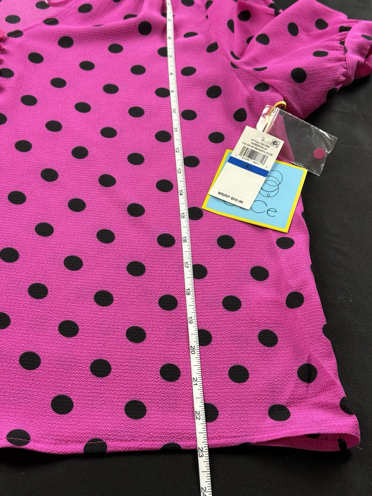 $69 Cede Women’s Polka Dots Blouse Sz PXL      (B.187)