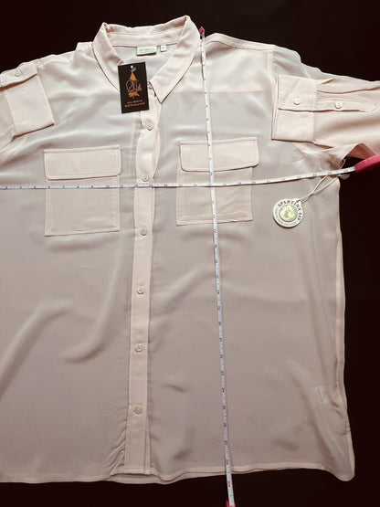 Spartina 449 Women’s Sz XL Golf Long Sleeve Shirt Silk Blouse Pink