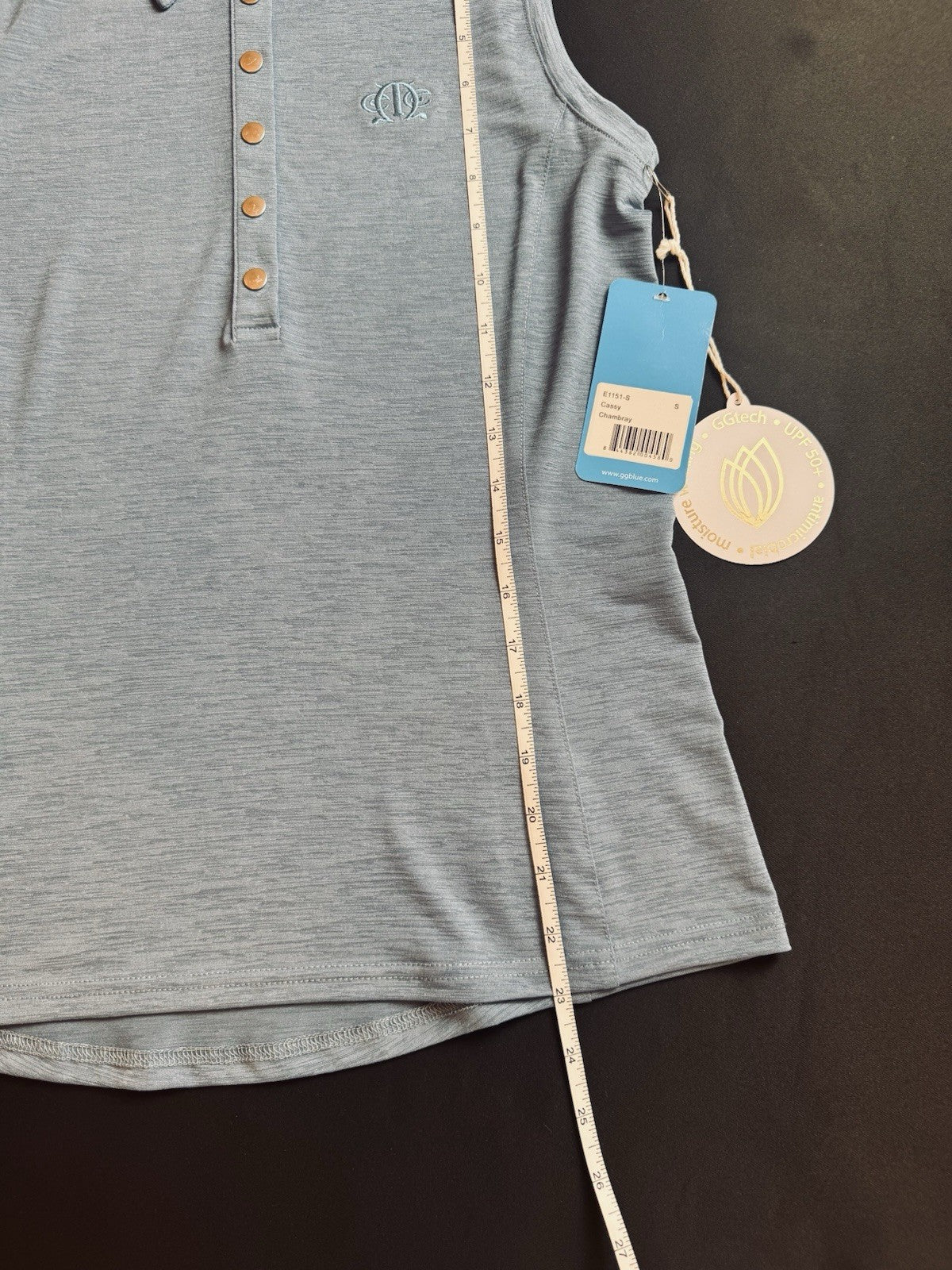 GG Blue Women's Golf Polo Shirt Sz S. (B.163)