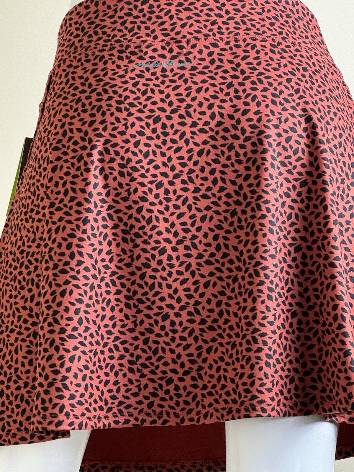 Eddie Bauer Skirt Women’s Sz L Orange Leopard Animal Print Kacey (B.79)