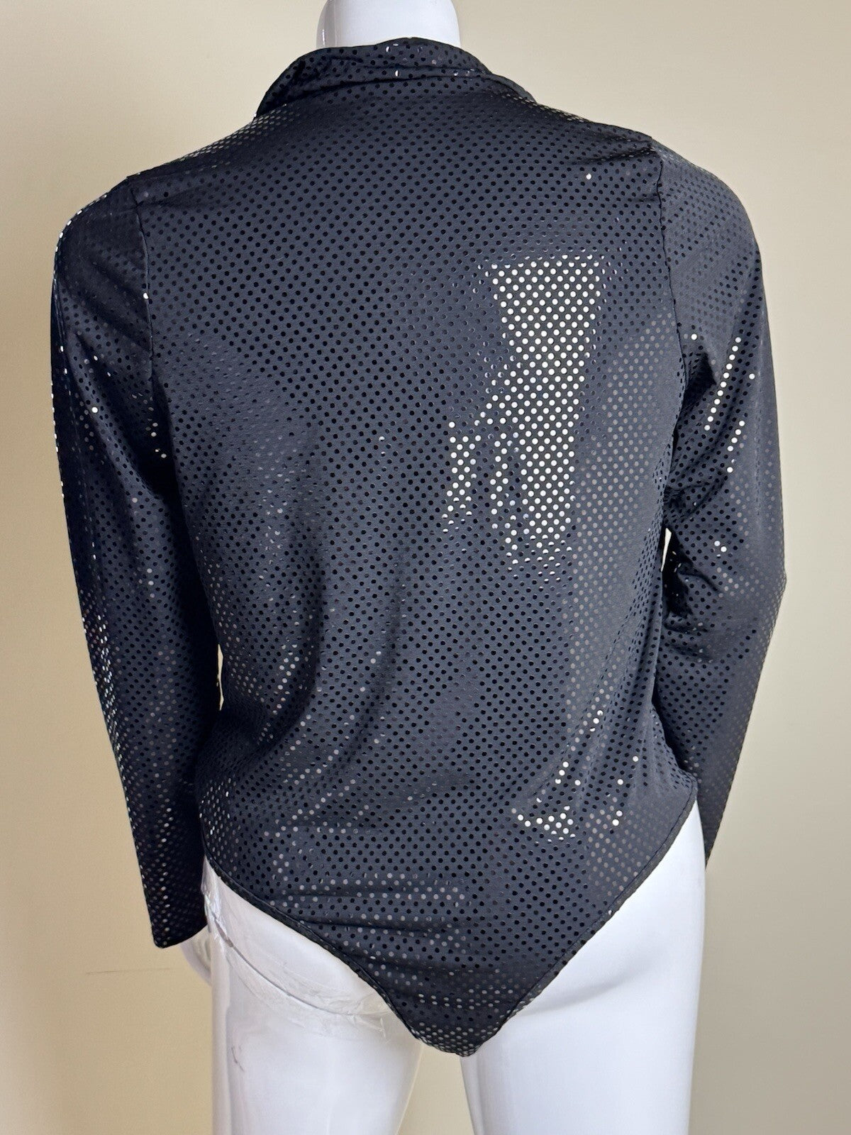 MADRAG BodySuit Blouse BLACK Sequined Sz 2X. (B.125)