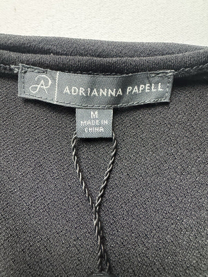 $69 Adrianna Papell Black Pearl Sleeves Blouse Sz M.   (B.143)