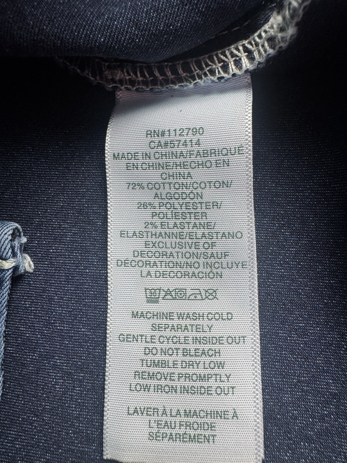 $89 True Religion Women's Denim Shirt Crystal Horseshoe Size XL.      (B.144)