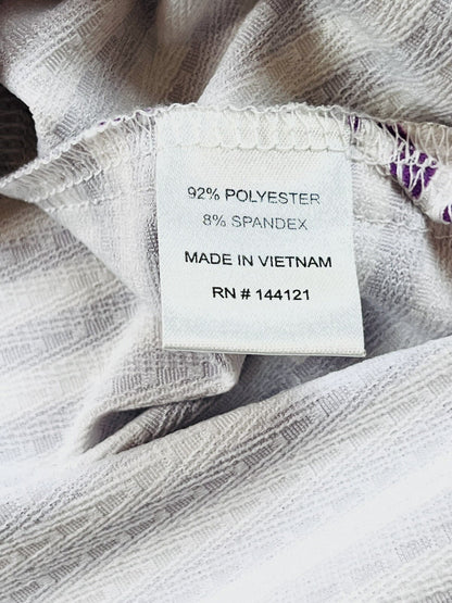 Bette & Court Women’s Golf Sweatshirt Sz M Purple White Stripes Long Sleeve
