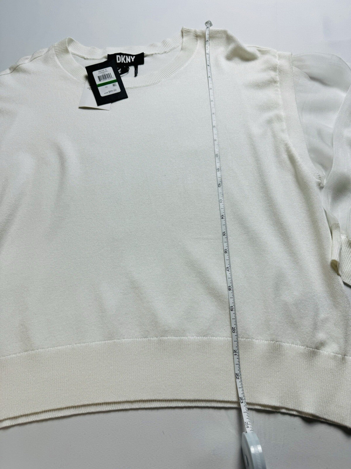 $99 DKNY Women’s Mesh Long Sleeves Shirt Sweater Size L.      (B.99)